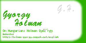 gyorgy holman business card